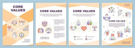 Core values brochure template vector