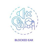 Blocked ear concept icon vector