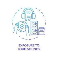 Exposure to loud sounds concept icon vector