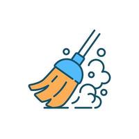 Cleaning at home RGB color icon vector