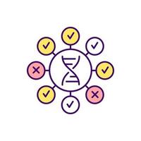 Human DNA testing RGB color icon vector