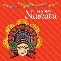 ilustración vectorial de un fondo para la feliz celebración navratri vector