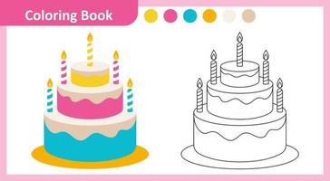 pastel de libro para colorear