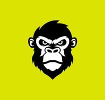 símbolo de cabeza de gorila simple y moderno vector