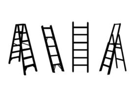 collection of ladder icon isolated on white background vector