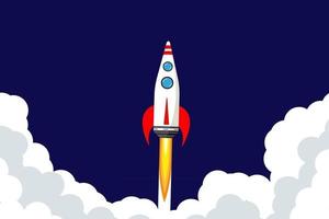 Rocket launch into space Concept of an idea a startup vector