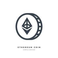 Ethereum cryptocurrency thin line icon vector