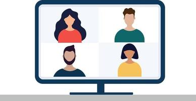 Online meeting concept vector