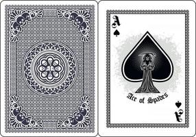 skull with spades playing card vector