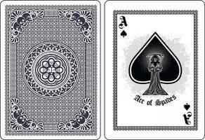 skull with ace spades playing card vector