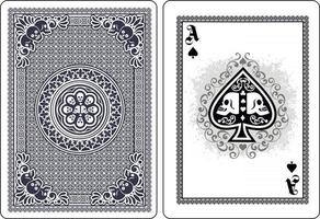 skull with spades playing card vector