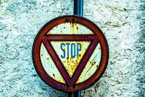 old stop sign photo