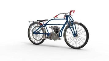 Old ashioned unique bicycle with added engine video