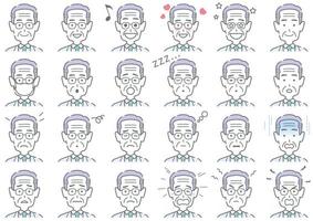 Businessman various facial expressions set isolated on a white background vector