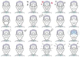 Businessman various facial expressions set isolated on a white background vector