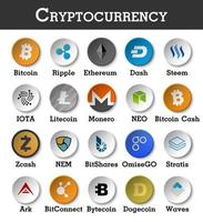 Set of cryptocurrency icon  Vector