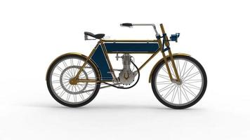 oude asymmetrische fiets met toegevoegde motor video