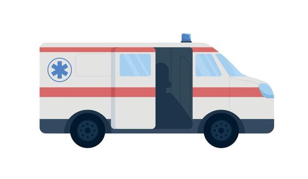 Emergency vehicle flat color vector object