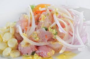 plato de ceviche símbolo de la gastronomía peruana foto