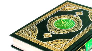 Islamic Concept Isolated close up the holy Quran photo