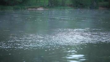 fog spreads over the warm water of the river video