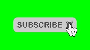 Animation of Clicking Subscribe Button and Bell Notification with Green Background video