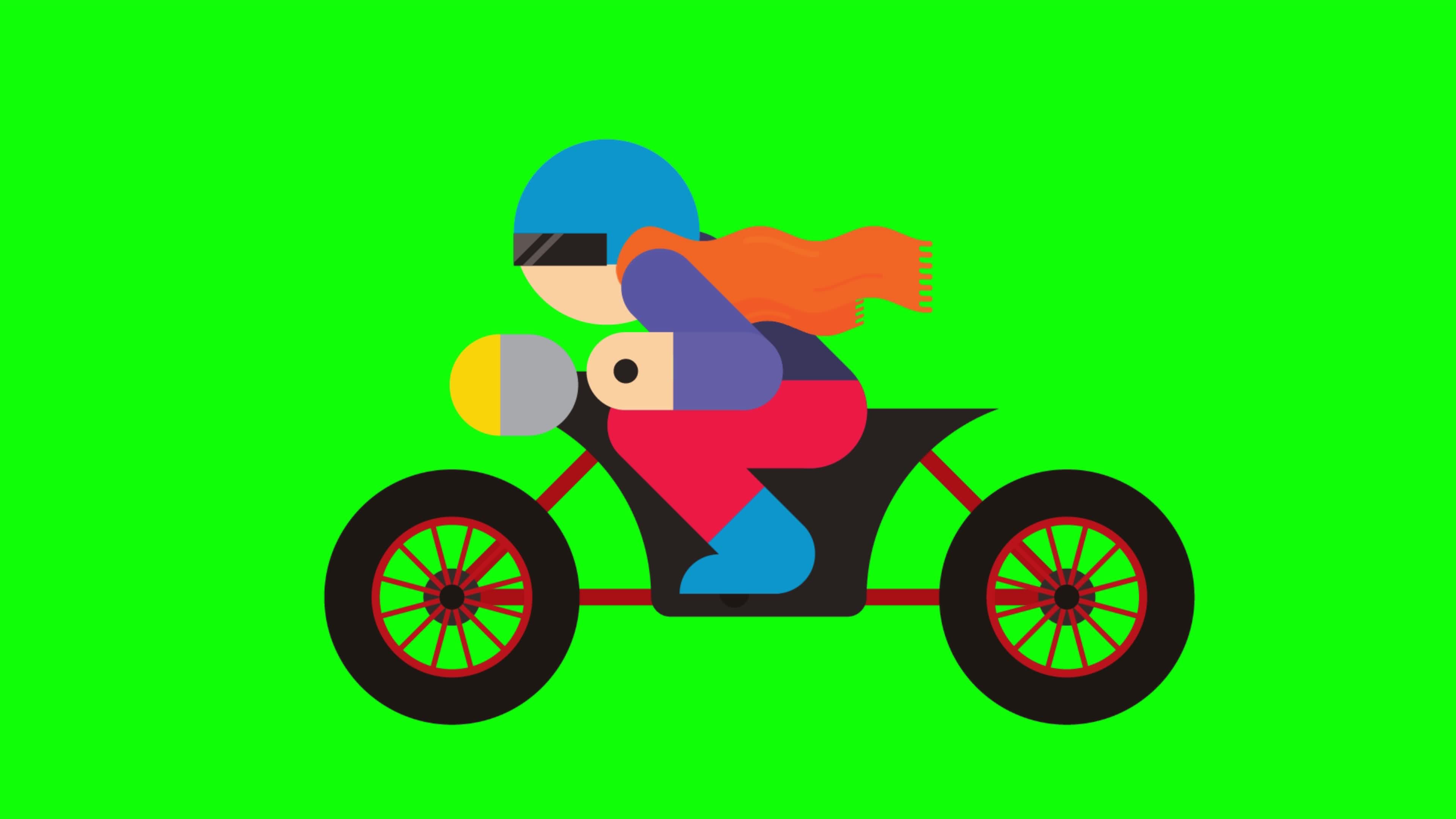 Cartoon Bike Stock Video Footage for Free Download