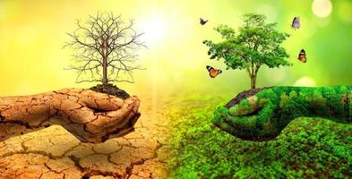 Concept of environmental conservation and global warming photo