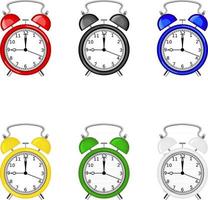 set of flat alarm clocks vector