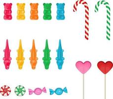 set of colorful candies vector