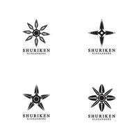 ninja shuriken black solid icon vector