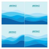 Blue wave vector abstract background flat design stock illustration