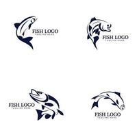 Fish abstract icon design logo template vector