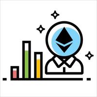 cryptocurrency investment chart icon vector