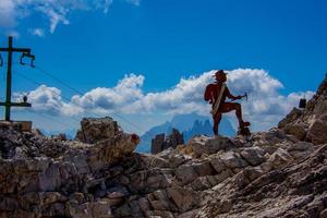 Metal hiker silhouette photo