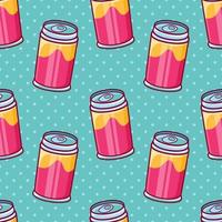 soft drink can seamless pattern illustration in flat style vector