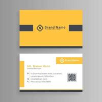 Yellow business card with black details vector