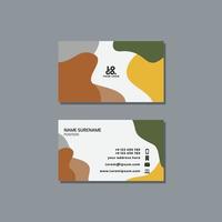 Abstract business card template with pastel colored stains vector