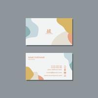 Abstract business card template with pastel colored stains vector