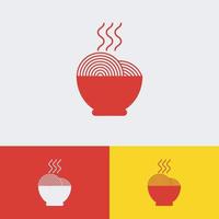 vector illustration of a bowl of noodles