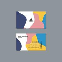 Abstract business card template with pastel colored stains vector