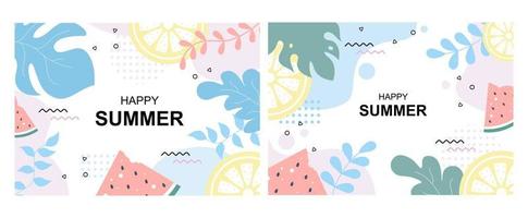 Happy Summer Time on Beach Illustration Background vector