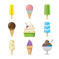 Ice Cream Set for Summer Season vector