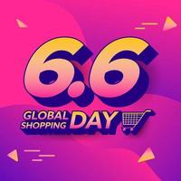 Flat design concept 6 6 global shopping day vector