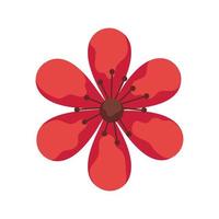 red flower garden plant decoration icon vector