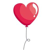 balloon helium floating with heart shape vector