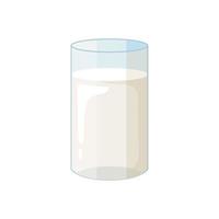 Taza de vidrio de leche producto saludable icono aislado vector