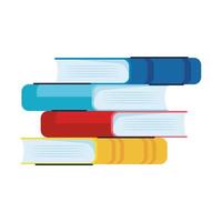 pile text books library set icons vector