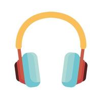 old retro headset isolated icon vector