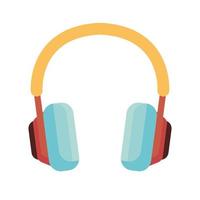 old retro headset isolated icon vector